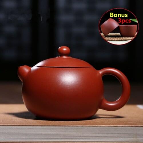 180ml Handmade Teapots Ceramic Yixing Clay Kung Fu Teapot Tea Pot High-grade Chinese Zisha Sets Porcelain Kettle Bonus 3 Cups
