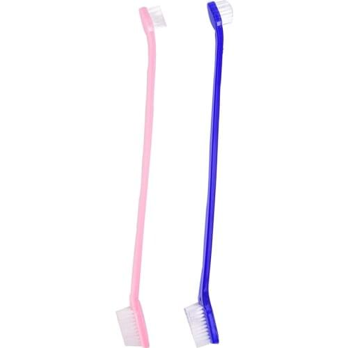 2PC Super Soft Pet Finger Toothbrush Dog Brush Bad Breath Tartar Teeth Tool Dog Cat Cleaning Supplies