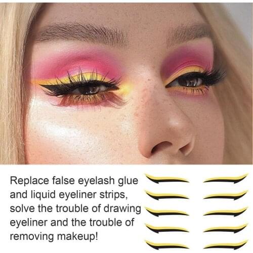 20Pairs=40pcs Eyelid Line Stick Reusable Eyeliner Stickers Cat Eye Makeup Double Eyelid Sticker Eyeliner Makeup Sticker Kit