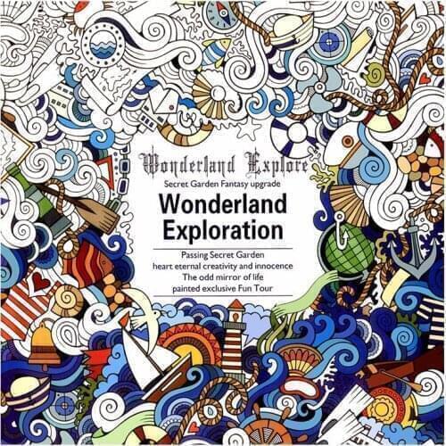24 Pages Wonderland Exploration Antistress Adult Coloring Books For Adults Livre Cloriage Kids Art Book