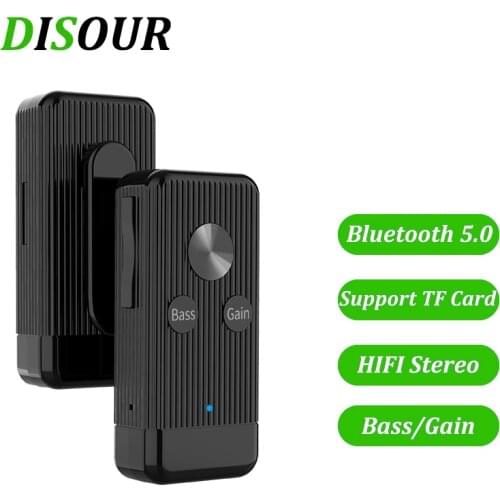 DISOUR Bluetooth 5.0 Audio Receiver Support TF Card 3.5MM AUX Jack Stereo Music Wireless Adapter For Car Kit Transmitter Headset