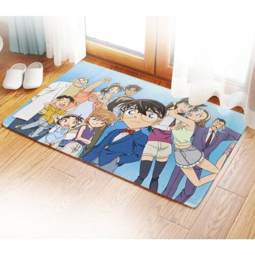 Detective Conan Anime Figures Cartoon Product Cosplay Accessories Customized Floor Mat Home Carpets Bedroom Rug Gifts