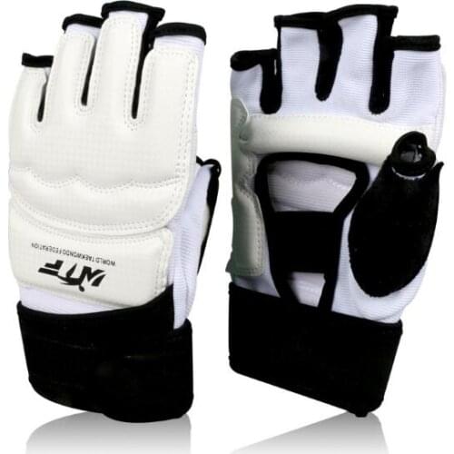 Kids Adult Half Finger Fight Boxing Gloves Mitts Sanda Karate Sandbag Protector for MMA Muay Thai Kick Boxing Training White