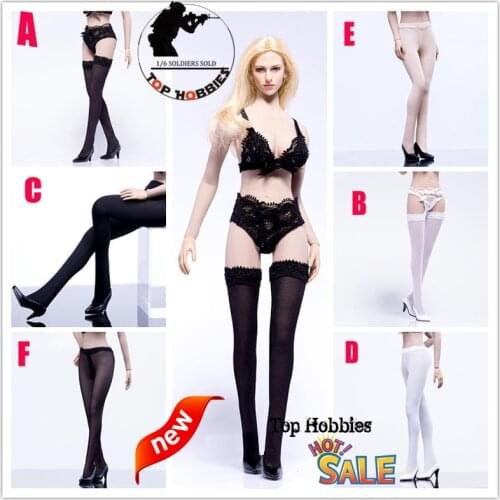 6 Styles 1/6 Scale Action Figure Female Clothes Accessory 3 Colors Stockings Pantyhose Stockings For 12Inch JIAOU DOLL Tbleague
