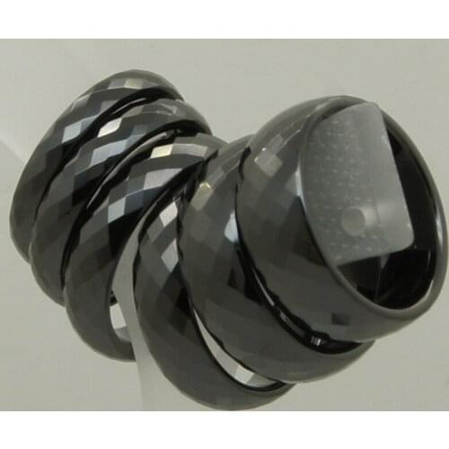 Forever classic 5mm width multi facet black hi-tech scratch proof ceramic ring 1pc