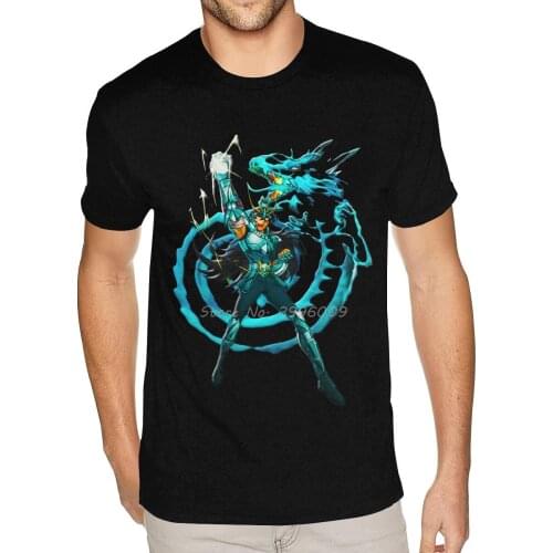 Logo The Knights Of The Zodiac Shiryu Dragon Saint Seiya T-Shirt Custom Cotton Short Sleeve Mens Black Tee Shirt