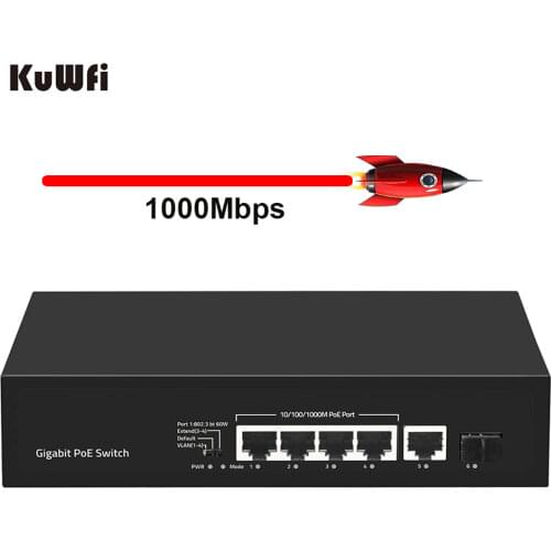 Gigabit POE Switch Ethernet Switch IEEE 802.3 af/at 5/6/10 Port Vlan Network Switcher Full Half duplex Exchange for IP Camera