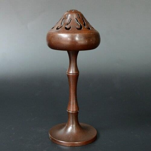 Chinese Old Collection Handwork Red Copper Sandalwood Aroma Burner