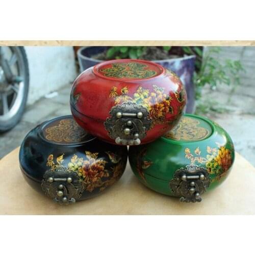 HOT SALE -2020 TOP COOL Fashion Christmas Unique gift BEST present retro antique vintage red wood Jewel Jewelry Box -free ship