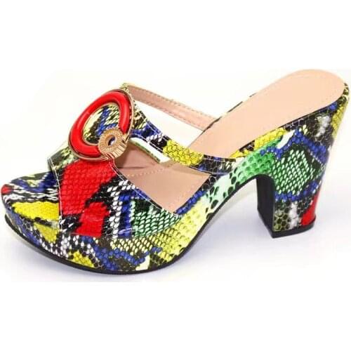 Hot sale red women high heel shoes with nice decoration colorful african pumps for dress V261,heel 9CM