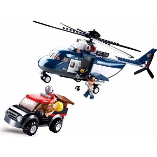 SLuban Police Catch Thief Series 2 IN 1Minifigures Building Block Educational Childrens Toys For Kids Boy Gift Birthday Present