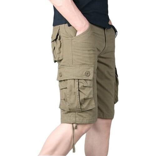 Summer 2021 Mens Outdoor Cargo Pants Shorts Casual Straight Leg Work Pants Beach Pants Wear Loose Large Size