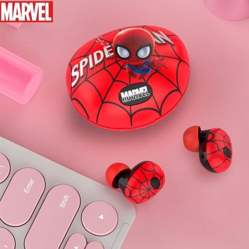 Disney Ear Headphones Spiderman Marvel Headphones Mini Sports Binaural Wireless New Bluetooth Headphones