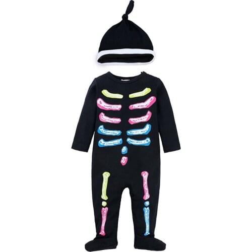 Baby Boy Clothes Kids Halloween Costume Beanie Rompers Footies Jumpsuit Infant Autumn Black Long Playsuits Newborn Tuxedo