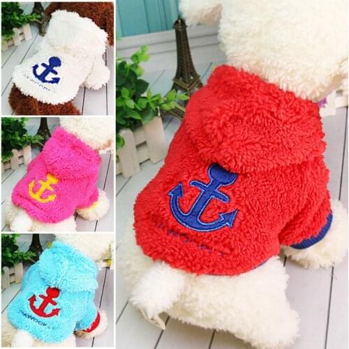 Dog clothes,Winter Warm Pet Dog Jacket Coat,Teddy French Bulldog hoodie,coral fleece hooded autumn and winter padded dogsweater