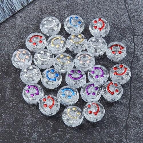 Approx100Pcs 6*10MM Transparent Colorful Smile Shape Beads For DIY Making Necklace Bracelet ChinldreS Handmdade Craft