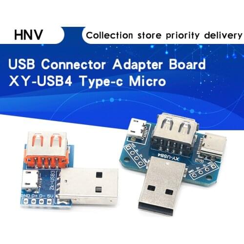 USB Head Switchboard Male USB Connector to Type-c Micro USB Female USB 2.54-4P transfer test board USB adapter plate XY-USB4