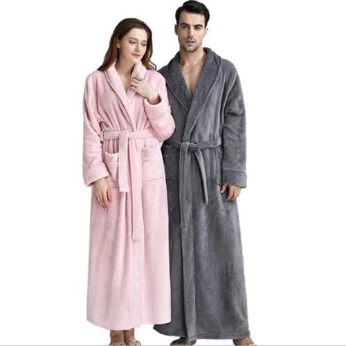 Sleepwear Lounges Couple Homewear pyjamas Warm Fall Winter Bathrobes Women And Men Long Sleeve Camicia da notte Robe 2020