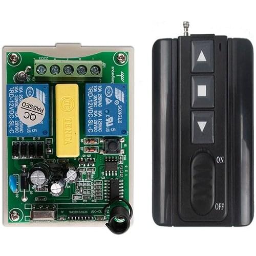 AC220V 2CH RF Wireless Remote Control transmitter and receiver tubular motor garage door projection screen shutters window
