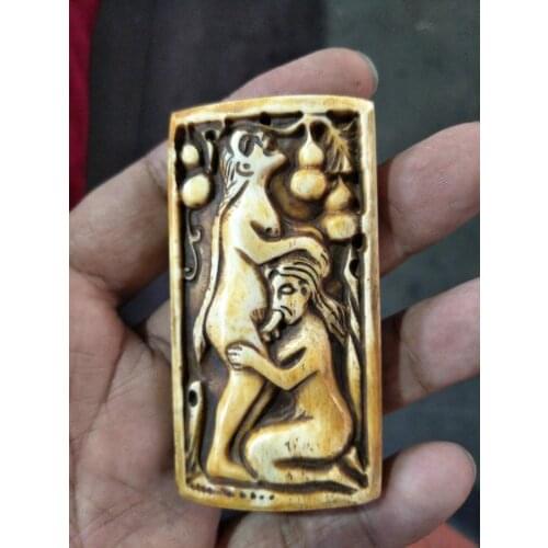 Rare Old QingDyansty bone Love Statue / Sculpture, Free shipping