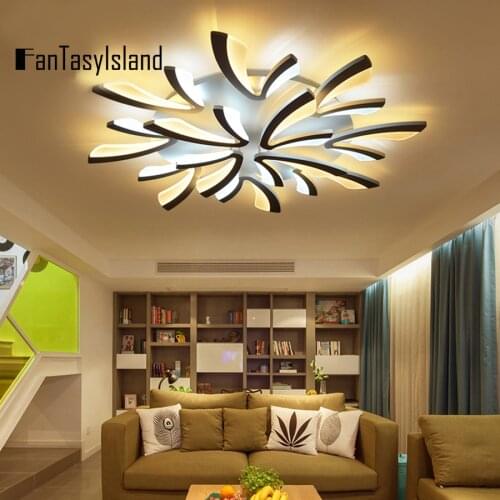 Two-colors luxury chandelier kitchen living room modern Led ceiling chandelier with remote V-type loft chandeliers