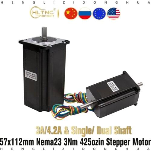 RU EU NEMA23 micro stepper motor 57x112mm 4-lead 4.2A 3A 3N.m Nema 23 428Oz-in for 3D printer CNC engraving milling machine