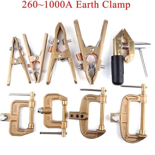 Welding Ground Clamp 260/300/500/600/800/1000A Heavy Duty Brass A/C Type Screw Earth Clip For TIG/MIG/MMA Welding Plasma Machine