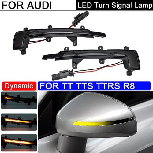 LED Side Rearview Mirror Light Dynamic Amber Turn Signal Indicator Lamp For Audi TT TTS TTRS Coupe Cabrio 2006-2014 R8 2007-2016