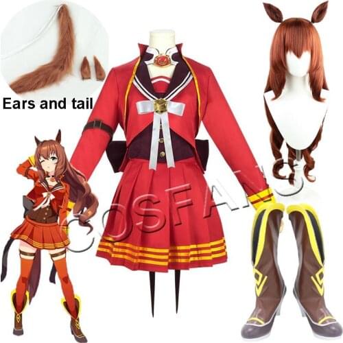 Umamusume: Pretty Derby Uma Musume Cosplay Special Week Maru Zensky Uniform Costume Halloween Party Sailor Full set wig shoes