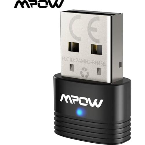 Mpow Bluetooth 5.0 USB Adapter Wireless Bluetooth Dongle Receiver Transmitter 2 in 1 Audio Adapter for PC Laptop Mouse Headsets