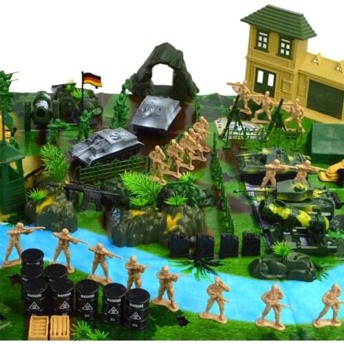 War Toy Soldier Military Suit Sand Table Soldier War Scene Plastic Model With Map Boys Toys