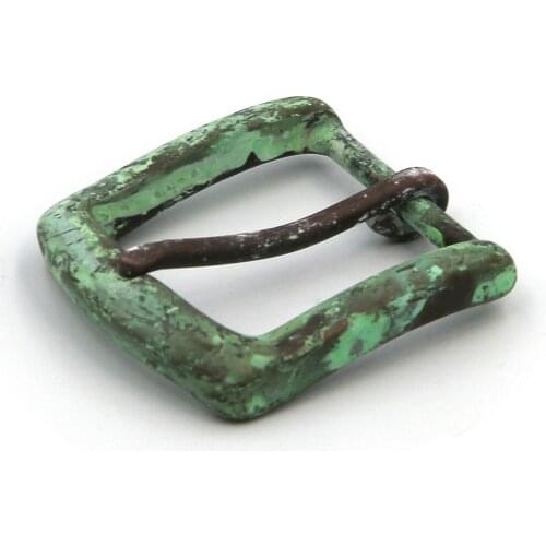 Green Rusty Buckle for Handmade Leather Belts, 35mm Vintage Bronze