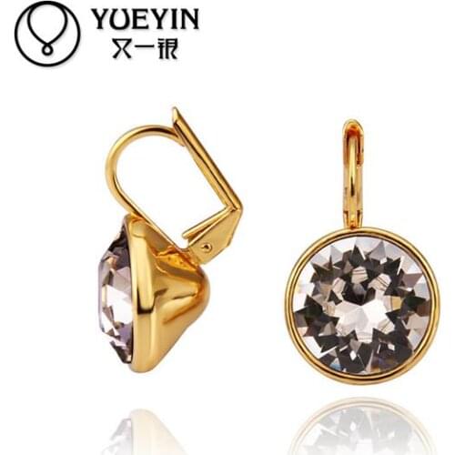 Wholesale Gold color Earrings For Women Wedding jewelry Brincos da Mulher Accessories Pendientes de la Mujer Luxurious