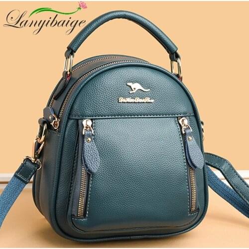 Womens Backpack 2020PU Leather Backpack Large Capacity School Bag Double Zipper Fashion Shoulder Bag Casual Travel Backpack