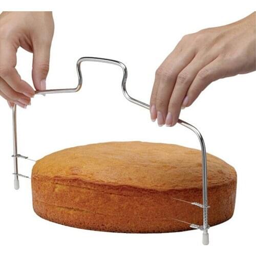 1pcs Cake Leveler Adjustable Stainless Steel Wire Cake Slicer Leveler Pizza Dough Cutter Trimmer Ktchen Accessories Baking Tools