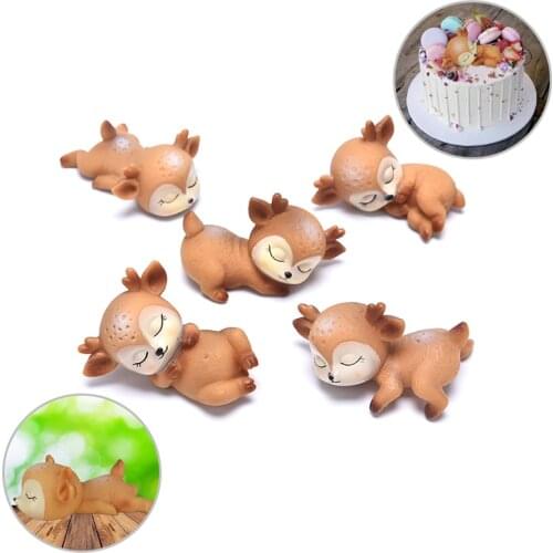 1pcs Cute Sleeping Baby Deer Cake Dessert Fondant Cartoon Decoration Tools DIY