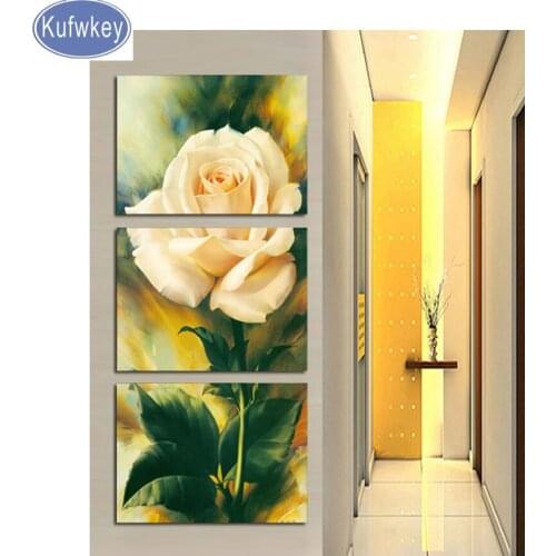 5D diy Diamond Painting white rose 3d Cross Stitch Full diamond embroidery diamond Mosaic pattern beaded embroidery diamond
