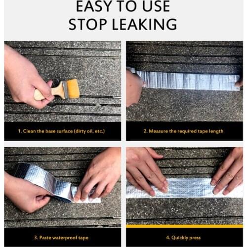 Aluminum Foil Butyl Rubber Tape Stop Leak Stick Waterproof Repair Super Nano Tape Self Adhesive For Roof Hose Repair