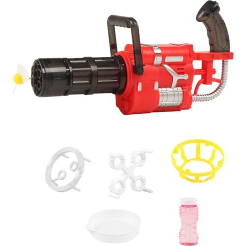 2021 New Outdoor Toy Gatling Bubble Machine Wedding Supplies Electric Sound And Light Automatic Bubble Blower Maker Gun Kids Toy