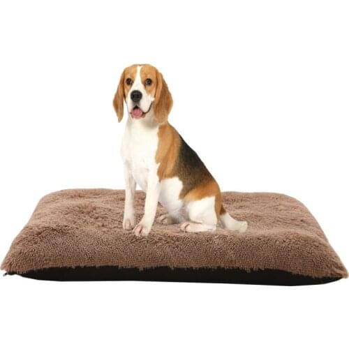 Removel Large Pet Bed Long Plush Cozy Cat Dog Mat Anti-Slip Washable Puppy Crate Mattress for Cama Perro