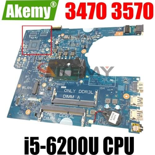 CN-0YKP8M 0YKP8M 51VP4 14291-1 Mainboard FOR DELL Latitude 3470 3570 Laptop Motherboard with i5-6200U CPU DDR3 100% Fully Tested