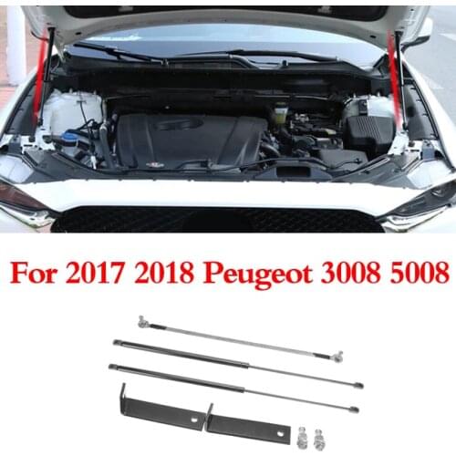 For 2017 2018 Peugeot 3008 5008 Car Front Hood Engine Cover Hydraulic Rod Strut Spring Shock Bars Bracket Car Styling