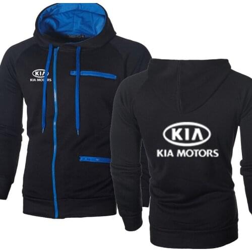 Men Hoodies KIA Car Logo Print Casual HipHop Harajuku Long Sleeve Fleece warm Hooded Sweatshirts Mens zipper Jacket