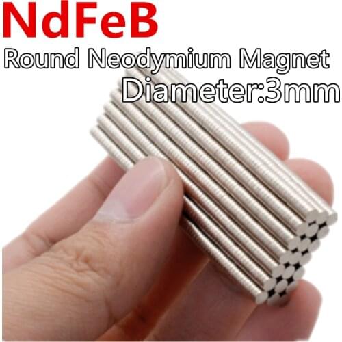 Diameter 3mm Round NdFeB Neodymium Magnet Powerful Rare Earth Permanent Fridge Magnets Ring Disk Strong Craft for DIY