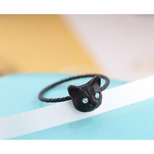 Fashion Design Animal Ring Vintage Cat Rings With Tail Anillos Punk Animal Rings for Women Anel Men Cat Rings Bague Bijoux Gifts