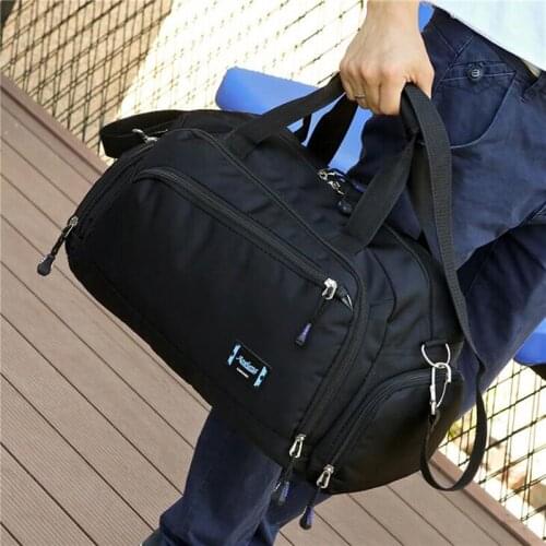Men Travel Sport Bags Light Luggage Business Cylinder Handbag Outdoor Duffle Weekend Crossbody Shoulder Bag Pack