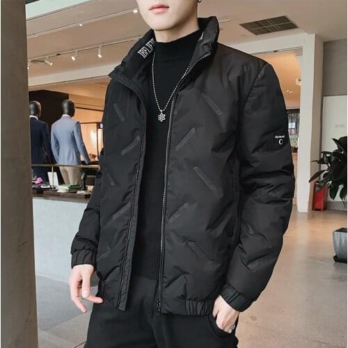 Winter coats male han edition tide handsome mens new white duck down brief paragraph coat male warm warm embossing