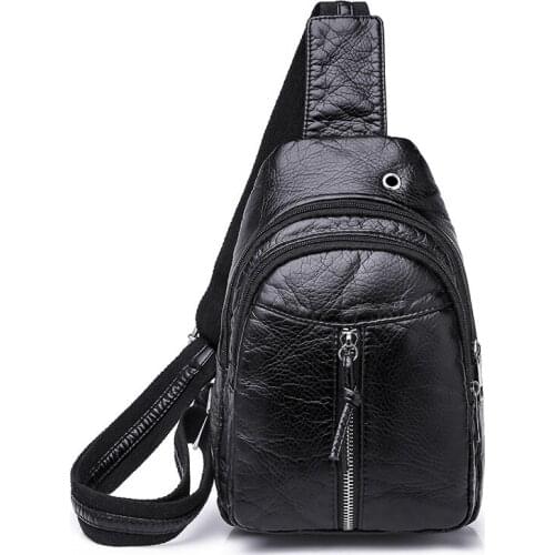 2021 New Fashion Ladies Chest Bag Soft PU Leather Messenger Bag Lady Messenger Bag Small Leisure Travel Backpack Red