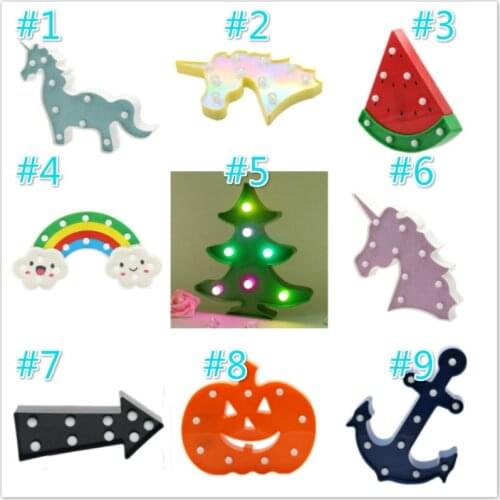 Wholesale 6PCS/LOT 9 Model LED Marquee Light For Choose Kids Night Lamp For Room Decoration