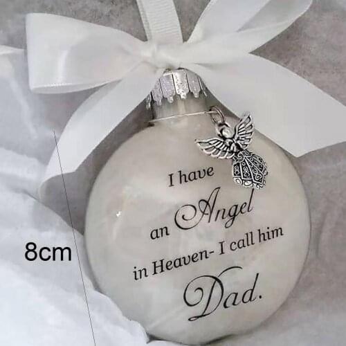 40%HOTChristmas Commemorate Decoration Feather Ball Angel In Heaven MemorialS1 Ornament